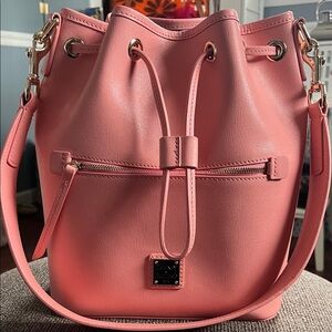 Dooney and Bourke bubble gum  Pink Drawstring Bucket Bag